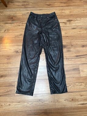 H&M Black Faux Leather Pants